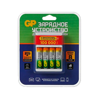 З/У для аккумуляторов GP 270AAHC/CPB-2CR4 AA/AAA 4 слота +4xAA (1/3/12)