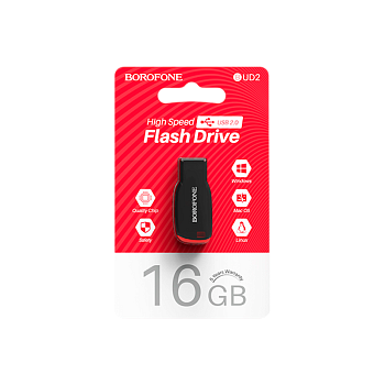 Флеш-накопитель Borofone Wonder BUD4 16GB USB3.0 пластик черный (1/40) 