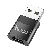 Адаптер HOCO UA17 USB (m)-Type-C (f) черный (1/37/370)