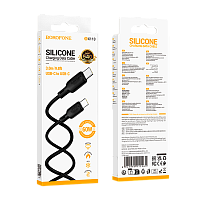Кабель Borofone BX113 Type-C (m)-Type-C (m) 3м 3.0A 60W силикон черный (1/360)