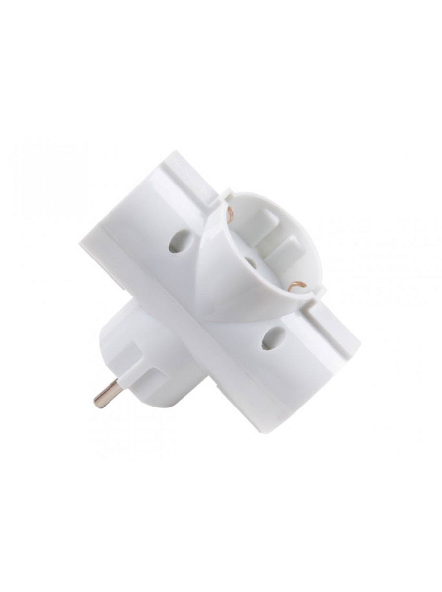Разветвитель JAZZway AD-3G-R 3р.С/З 16A белый
