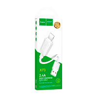 Кабель HOCO X73 USB (m)-Lightning (m) 1м 2.4A ПВХ белый (1/31/310)
