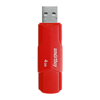 Флеш-накопитель Smartbuy Clue 4GB USB2.0 пластик красный