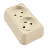 Розетка Makel Siva Ustu 2гн. 16A Б/З кремовый 45217 (1/10)