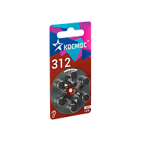 Батарейка Космос ZA312 BL6 Воздушно-цинковые 1.45V (6/60/3000)