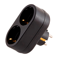 Разветвитель Toker 2Т 2р.С/З черный (1/80)