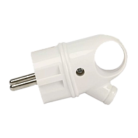 Вилка электрическая Прогресс косая с кольцом С/З белый (1/35/350)