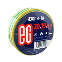 Изолента Еврогарант/EG 19мм*20м ПВХ желто-зеленый (10/200)
