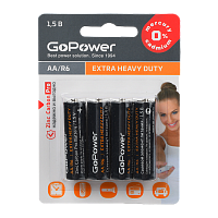 Батарейка GoPower R6 AA BL4 Heavy Duty 1.5V (4/48/576)
