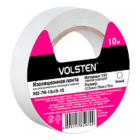 Изолента Volsten 15мм*10м ПВХ белый (1/10/500) 