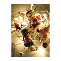 Гирлянда Космос "Вязанные куклы" 10LED лампочки нить белый (1/50)