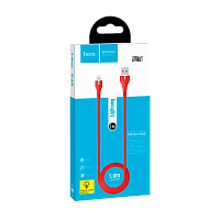 Кабель HOCO X45 USB (m)-Lightning (m) 1м 2.4A силикон красный (1/22/220)