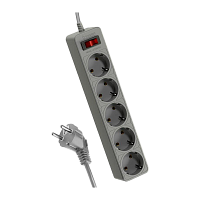 Сетевой фильтр Космос 5р.С/З 10A 1.8м ПВС 3x0.75мм² серый (1/20)