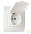 Розетка Smartbuy 1-местная с заземлением с крышкой 16А белая, керамика "Венера"