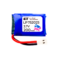 Аккумулятор ET LP752025-20CM Li-Pol, 3.7В, 200мАч (1/20)