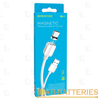 Кабель Borofone BX57 USB (m)-Type-C (m) 1м 2.4A силикон магнит белый (1/360)