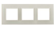 Рамка ЭРА Elegance 14-5103-02 3-местная горизонтальная стекло слоновая кость (1/5/25)