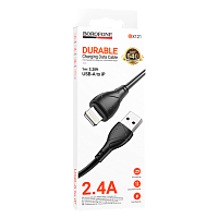 Кабель Borofone BX121 USB (m)-Lightning (m) 1м 2.4A ПВХ черный (1/360)