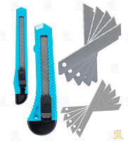 Набор ножей универсальных Smartbuy Tools 10 шт, с отлам.лезвием 9 мм и 18 мм, 2 ножа, 8 лезвий/120