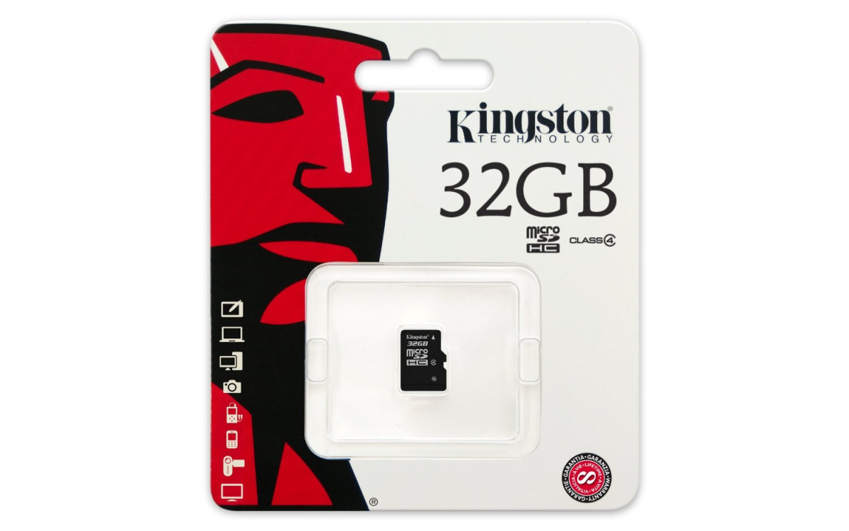 Карта памяти microSD Kingston 32GB Class4 4 МБ/сек без адаптера