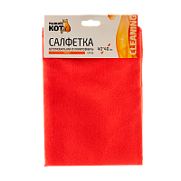 Салфетка Рыжий кот CM-06 «Замша» 40х40см микрофибра автомобильная красный (1/10/100)