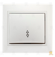 Выключатель Smartbuy проходной 1-клавишный 10А белый, керамика "Венера"