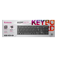 Клавиатура проводная Defender SB-720 Accent классическая USB 1.25м черный (1/20) 