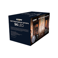 Гирлянда Старт НГ 96LED 1.5*1м лампочки занавес медь 8 режимов белый (1/25/100)