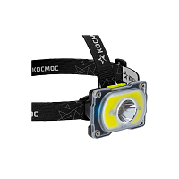 Фонарь налобный Космос 507Lit 3WXPELED+5WCOBLED от аккум IP54 4 режима черный (1/25/100)