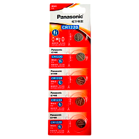 Батарейка Panasonic Power Cells CR1220 BL5 Lithium 3V в блистере CN (Китай) (5/100) 