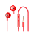 Наушники внутриканальные Lenovo HF140 с микр. красный