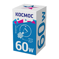 #Лампа накаливания Космос E27 60W 220-240V шар Брест прозрачная