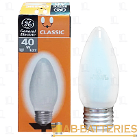 Лампа накаливания General Electric E27 40W 230V свеча матовая желтый