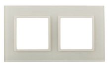 Рамка ЭРА Elegance 14-5102-02 2-местная горизонтальная стекло слоновая кость (1/5/50)