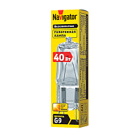 Лампа галогенная Navigator JCD9 G9 40W 3000К 230V капсула прозрачная (1/20/1000)