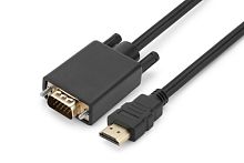 Кабель GoPower HDMI (m)-VGA (m) 1м черный Premium Zip-Lock c подвесом (1/200)