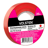 Изолента Volsten 15мм*20м ПВХ красный (1/10/200) 