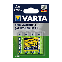 Аккумулятор бытовой Varta HR6 AA BL4 NI-MH 2700mAh (4/40/400)