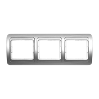 Рамка Smartbuy 3-местная горизонтальная серебро "Марс"