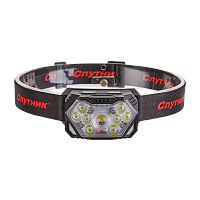 Фонарь налобный Спутник SL554 8W LED от аккумулятора 7 режимов черный красный (1/20)