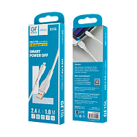Кабель GFPower 15L USB (m)-Lightning (m) 1м 2.4A TPE белый (1/200/800)