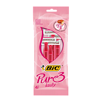 Бритва одноразовая BIC "Pure 3 Lady" 3 лезвия 4шт. (1/10) 