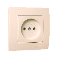 Розетка Makel Lillium Natural 1гн. 16A кремовый 55222 (1/12)