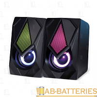 Колонки 2.0 Smartbuy REBEL 6W с подсветкой USB черный (1/30) 