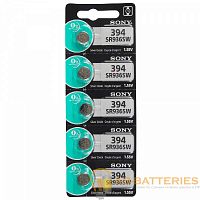 Батарейка Sony 394 (SR936SW) BL1 Silver Oxide 1.55V (1/10/100/500)  | Ab-Batteries | Элементы питания и аксессуары для сотовых оптом