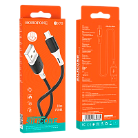 Кабель Borofone BX79 USB (m)-microUSB (m) 1м 2.4A силикон черный (1/360)
