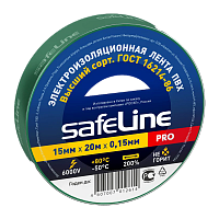 Изолента Safeline ПВХ 15мм*20м зеленый (10/200)