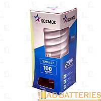Лампа энергосберегающая Космос SPC E27 20W 2700К 220V спираль 50мм