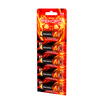 Батарейка Рекорд LR6 AA BL5 Alkaline 1.5V отрывные (5/60/600) 