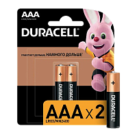 Батарейка Duracell Basic LR03 AAA BL2 Alkaline 1.5V (2/24/96/14592)